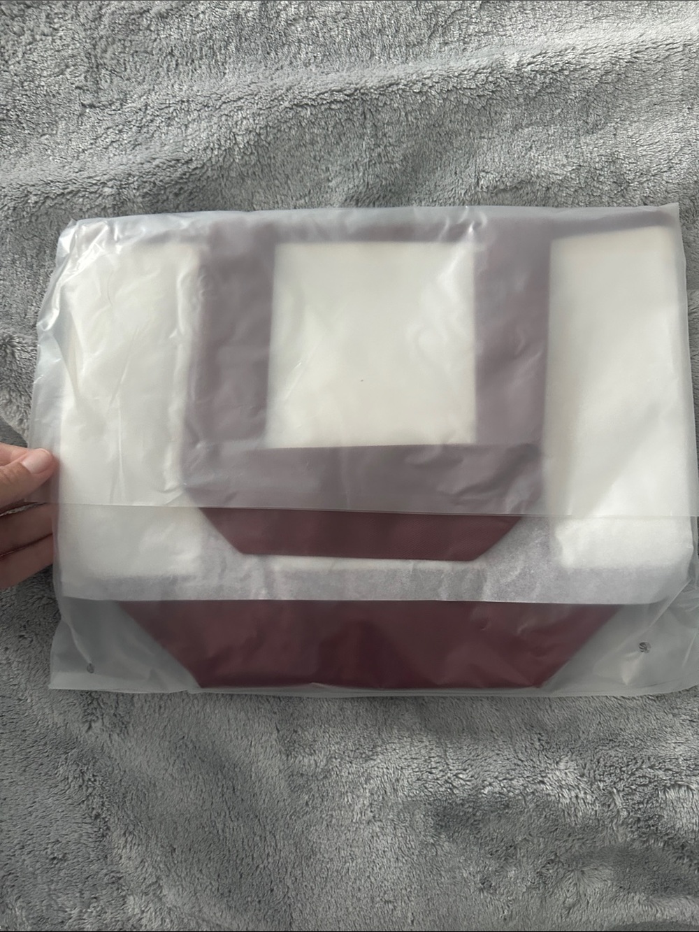 Bath and body works Canvas Tote Bag with Burgundy Trim and mini tote - Picture 3 of 4